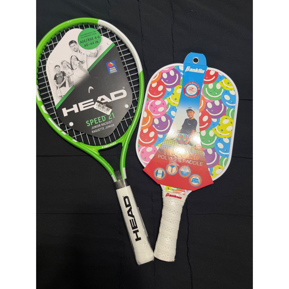 Head Speed 21 Junior Tennis Racquet and Franklin Youth Pickleball Paddle Set NEW